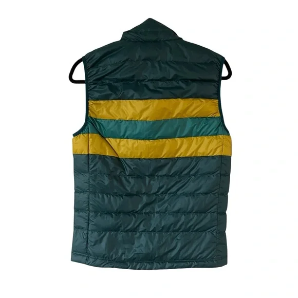 Patagonia Down Green and Yellow Quilted Vest for Outdoor Adventures Man Size XS